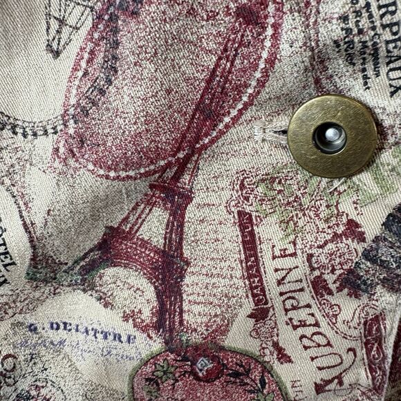 Christopher & Banks M Jacket Parisian Travel Print Button Front Vintage-Inspired - Picture 8 of 16